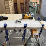 Trim router setup with a quick guide jig from some off cuts from another project.