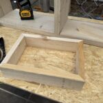 First Mitered cuts for the kindling basket.